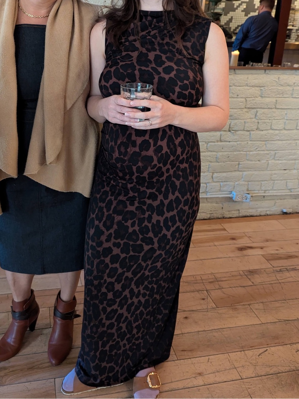 Maternity H&M Sleeveless Leopard Print Dress - Black & Brown